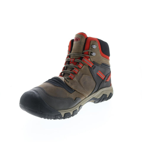 Keen Ridge Flex Waterproof 1025416 Mens Brown Wide Leather Lace Up Hiking Boots