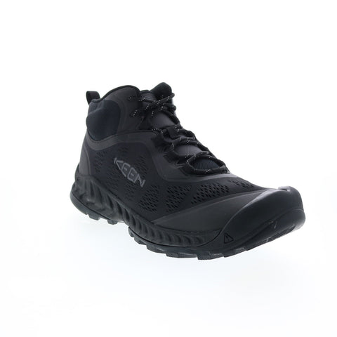 Keen Nxis Speed Mid 1026110 Mens Black Canvas Lace Up Hiking Boots