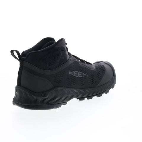 Keen Nxis Speed Mid 1026110 Mens Black Canvas Lace Up Hiking Boots