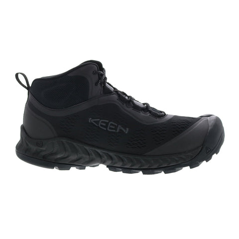 Keen Nxis Speed Mid 1026110 Mens Black Canvas Lace Up Hiking Boots