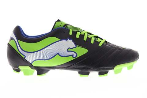 Puma Powercat 4 FG 10280401 Mens Black Leather Athletic Soccer Cleats Shoes