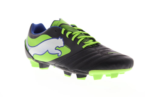Puma Powercat 4 FG 10280401 Mens Black Leather Athletic Soccer Cleats Shoes