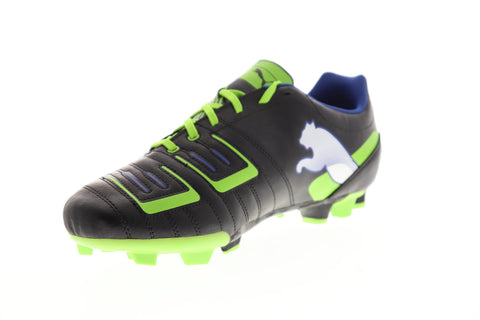 Puma Powercat 4 FG 10280401 Mens Black Leather Athletic Soccer Cleats Shoes