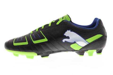 Puma Powercat 4 FG 10280401 Mens Black Leather Athletic Soccer Cleats Shoes