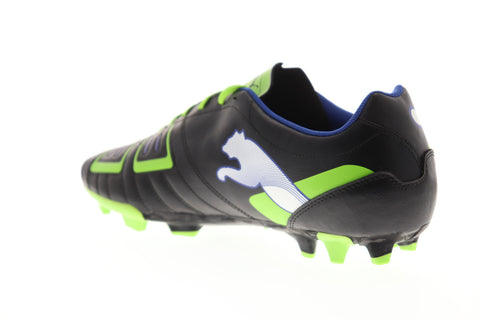 Puma Powercat 4 FG 10280401 Mens Black Leather Athletic Soccer Cleats Shoes