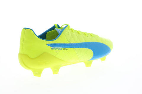 Puma Evospeed Sl Fg Mens Yellow Leather Athletic Lace Up Soccer Cleats Shoes