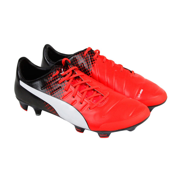 draadloos Draak Tarief Puma Evopower 1.3 FG 10358103 Mens Red Leather Athletic Soccer Cleats -  Ruze Shoes