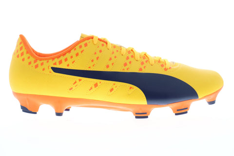 Puma EvoPower 4 FG 10396304 Mens Yellow Low Top Athletic Soccer Cleats Shoes