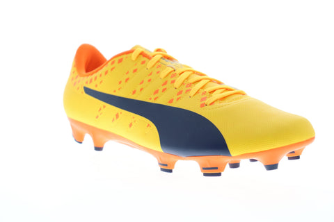 Puma EvoPower 4 FG 10396304 Mens Yellow Low Top Athletic Soccer Cleats Shoes