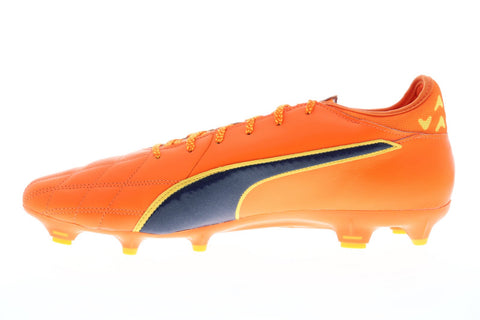 Puma Evotouch 3 Lth Fg Mens Orange Leather Athletic Soccer Cleats Shoes