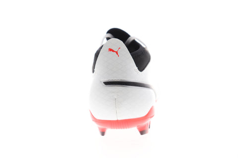 Puma One 17.3 FG 10407401 Mens White Leather Athletic Soccer Cleats Shoes