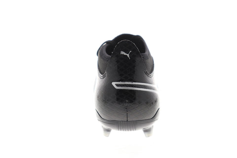 Puma One 17.3 FG 10407404 Mens Black Leather Athletic Soccer Cleats Shoes