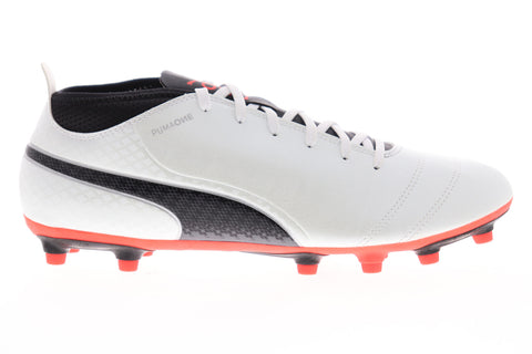 Puma One 10407501 Mens White Low Top Athletic Soccer Cleats - Ruze Shoes