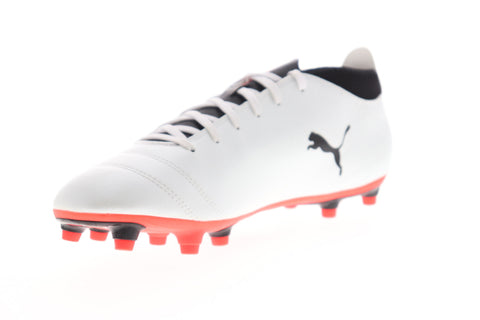 Puma One 17.4 FG 10407501 Mens White Low Top Athletic Soccer Cleats Shoes