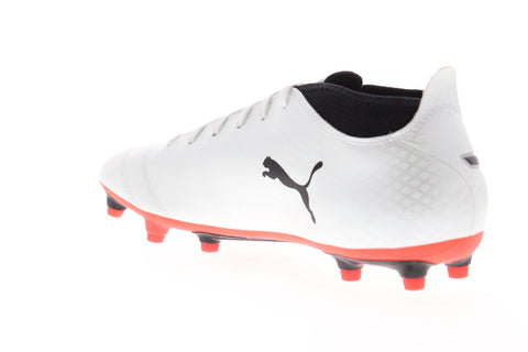 Puma One 17.4 FG 10407501 Mens White Low Top Athletic Soccer Cleats Shoes