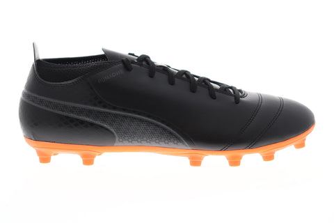 Puma One 17.4 FG 10407502 Mens Black Low Top Athletic Soccer Cleats Shoes