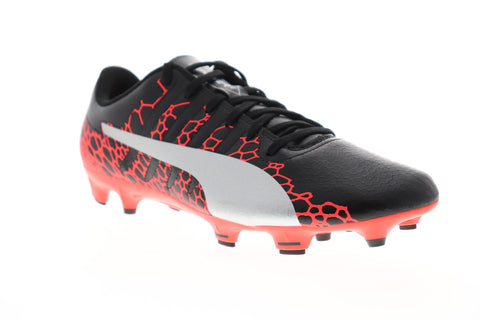 Puma EvoPower Vigor 4 Graphic FG Mens Black Low Top Athletic Soccer Cleats Shoes