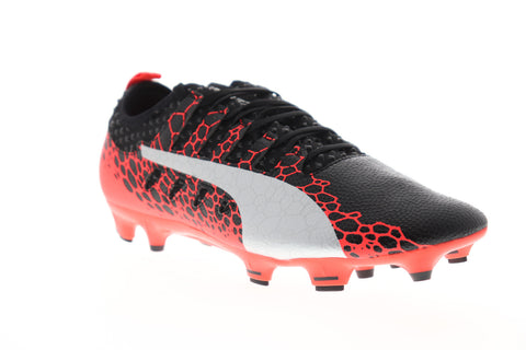 Puma EvoPower Vigor 2 Graphic FG Mens Black Low Top Athletic Soccer Cleats Shoes