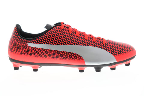 Puma Spirit FG 10449201 Mens Red Geometric Low Top Athletic Soccer Cleats Shoes