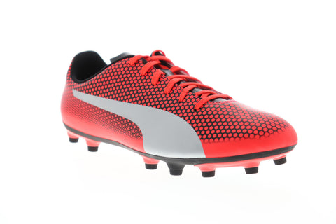 Puma Spirit FG 10449201 Mens Red Geometric Low Top Athletic Soccer Cleats Shoes