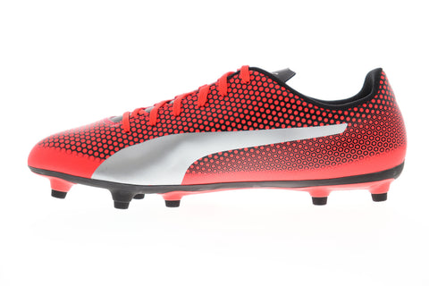 Puma Spirit FG 10449201 Mens Red Geometric Low Top Athletic Soccer Cleats Shoes
