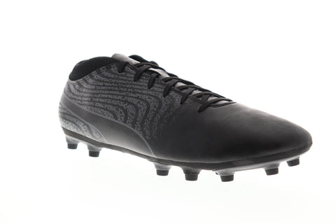 Puma One 18.4 FG 10455602 Mens Black Low Top Athletic Soccer Cleats Shoes