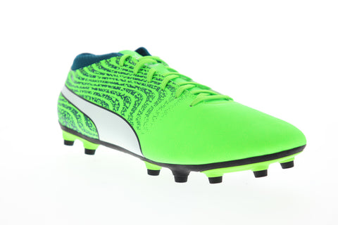 Puma One 18.4 FG 10455604 Mens Green Low Top Athletic Soccer Cleats Shoes