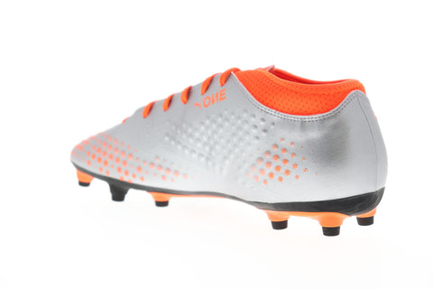 Puma One 4 FG 10474901 Mens Silver Gray Low Top Athletic Soccer Cleats Shoes