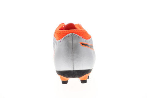 Puma One 4 FG 10474901 Mens Silver Gray Low Top Athletic Soccer Cleats Shoes