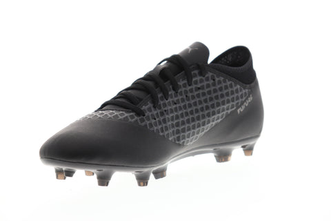 Puma Future 2.4 FG AG 10483903 Mens Black Low Top Athletic Soccer Cleats Shoes