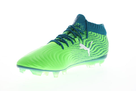 Puma One 18.1 Syn Fg Mens Green Synthetic Athletic Lace Up Soccer Cleats