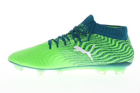 Puma One 18.1 Syn Fg Mens Green Synthetic Athletic Lace Up Soccer Cleats