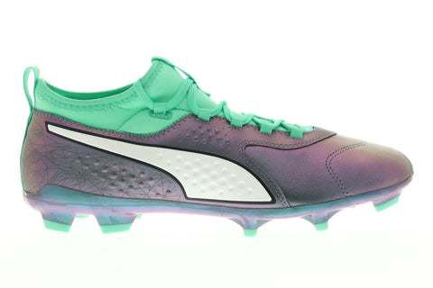 Puma One 3 IL FG 10492801 Mens Purple Leather Athletic Soccer Cleats Shoes