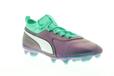 Puma One 3 IL FG 10492801 Mens Purple Leather Athletic Soccer Cleats Shoes