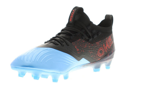 Puma One 19.1 Fg Ag Mens Black Blue Synthetic Athletic Soccer Cleats Shoes