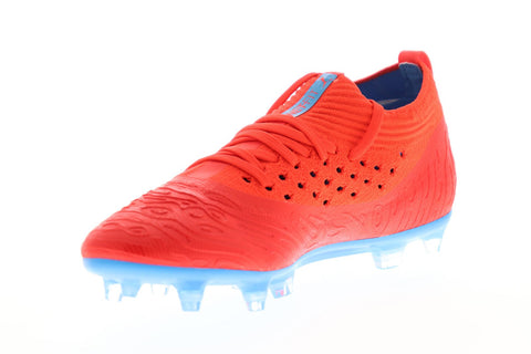 Puma Future 19.2 Netfit Fg Ag Mens Red Textile Athletic Soccer Cleats Shoes