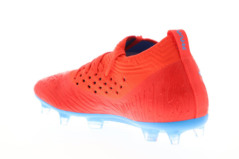 Puma Future 19.2 Netfit Fg Ag Mens Red Textile Athletic Soccer Cleats Shoes