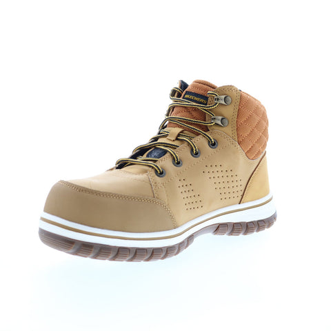 Skechers Mccoll Composite Toe 108004 Womens Brown Nubuck Lace Up Work Boots