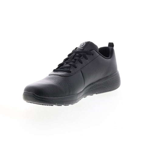 Skechers Marsing Gmina 108010 Womens Black Leather Athletic Work Shoes