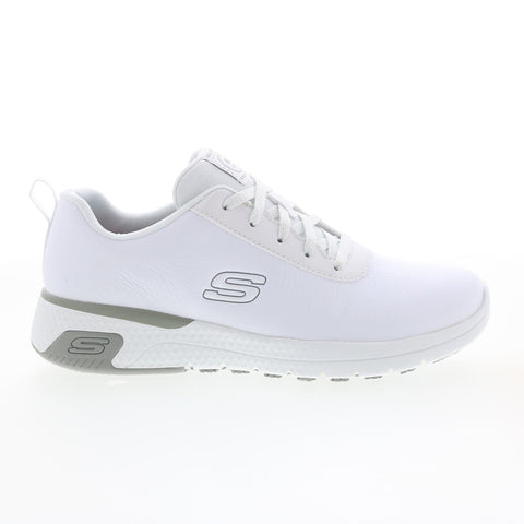 Skechers Marsing Gmina 108010 Womens White Leather Athletic Work Shoes