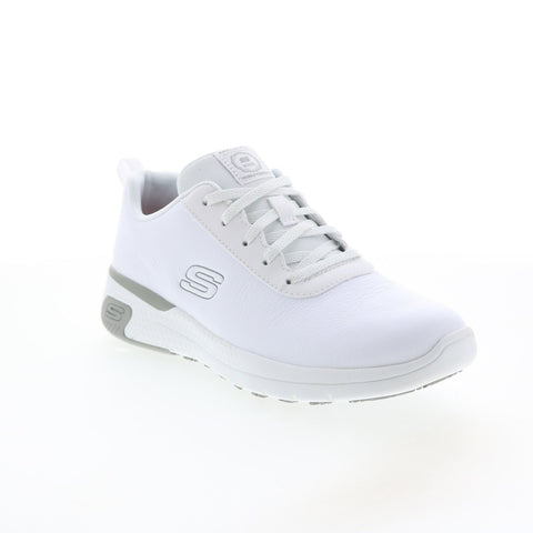 Skechers Marsing Gmina 108010 Womens White Leather Athletic Work Shoes