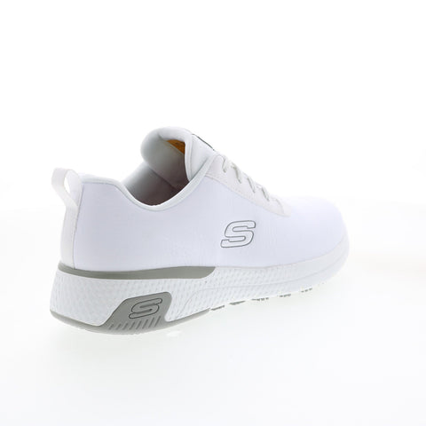 Skechers Marsing Gmina 108010 Womens White Leather Athletic Work Shoes