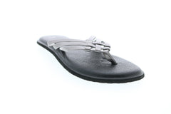 Sanuk Yoga Salty Metallic 1091372-PEW Womens Gray Canvas Strap Flip-Flops Sandals Shoes 