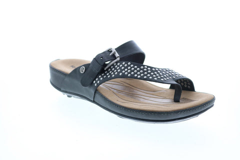 Romika Fidschi 34 Stud Thong Womens Black Flip-Flops Sandals Shoes