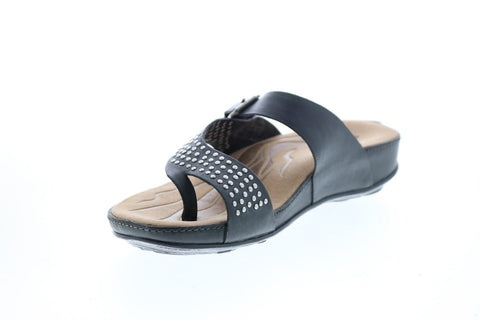 Romika Fidschi 34 Stud Thong Womens Black Flip-Flops Sandals Shoes