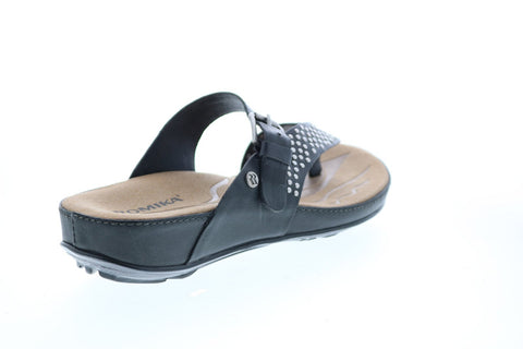 Romika Fidschi 34 Stud Thong Womens Black Flip-Flops Sandals Shoes