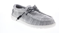 Hey Dude Wally Stretch 110383266 Mens Gray Canvas Loafers  display picture 1