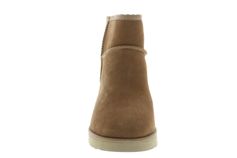 UGG Classic Femme Mini Womens Brown Suede Slip On Lace Up Boots