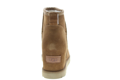 UGG Classic Femme Mini Womens Brown Suede Slip On Lace Up Boots