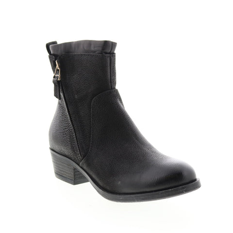 Miz Mooz Bronte 111253-101 Womens Black Leather Zipper Casual Dress Boots